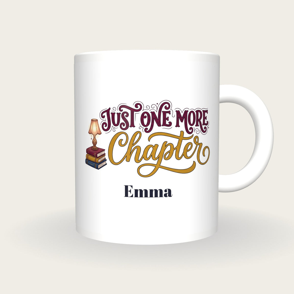 Personalised Just One More Chapter Book Mug, front