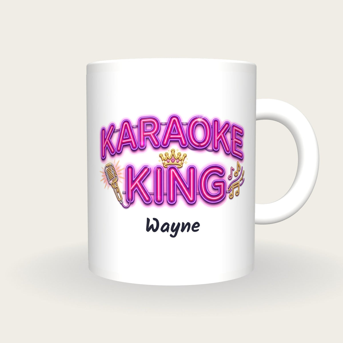 Personalised Karaoke King Mug, front
