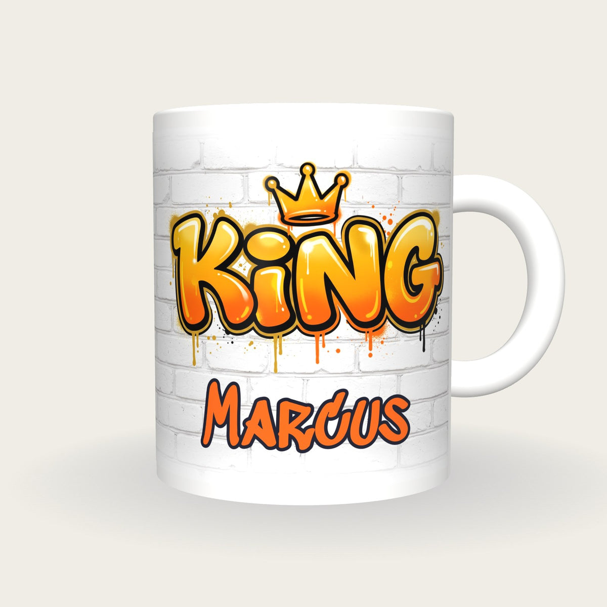 Personalised King Graffiti Mug, front