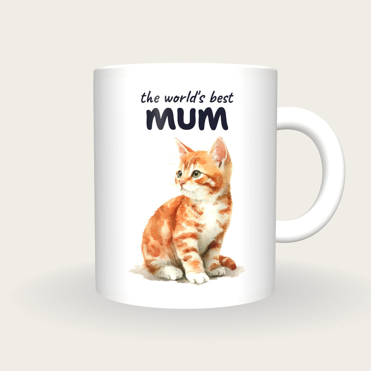 Personalised Kitten Mug, Best Mum, front