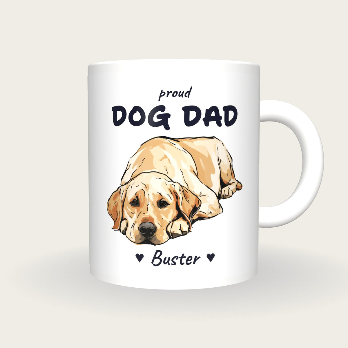 Personalised Labrador Dog Dad Mug, front