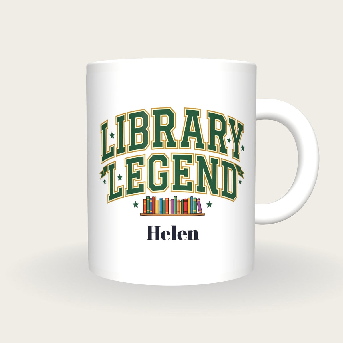 Personalised Library Legend Book Mug, front