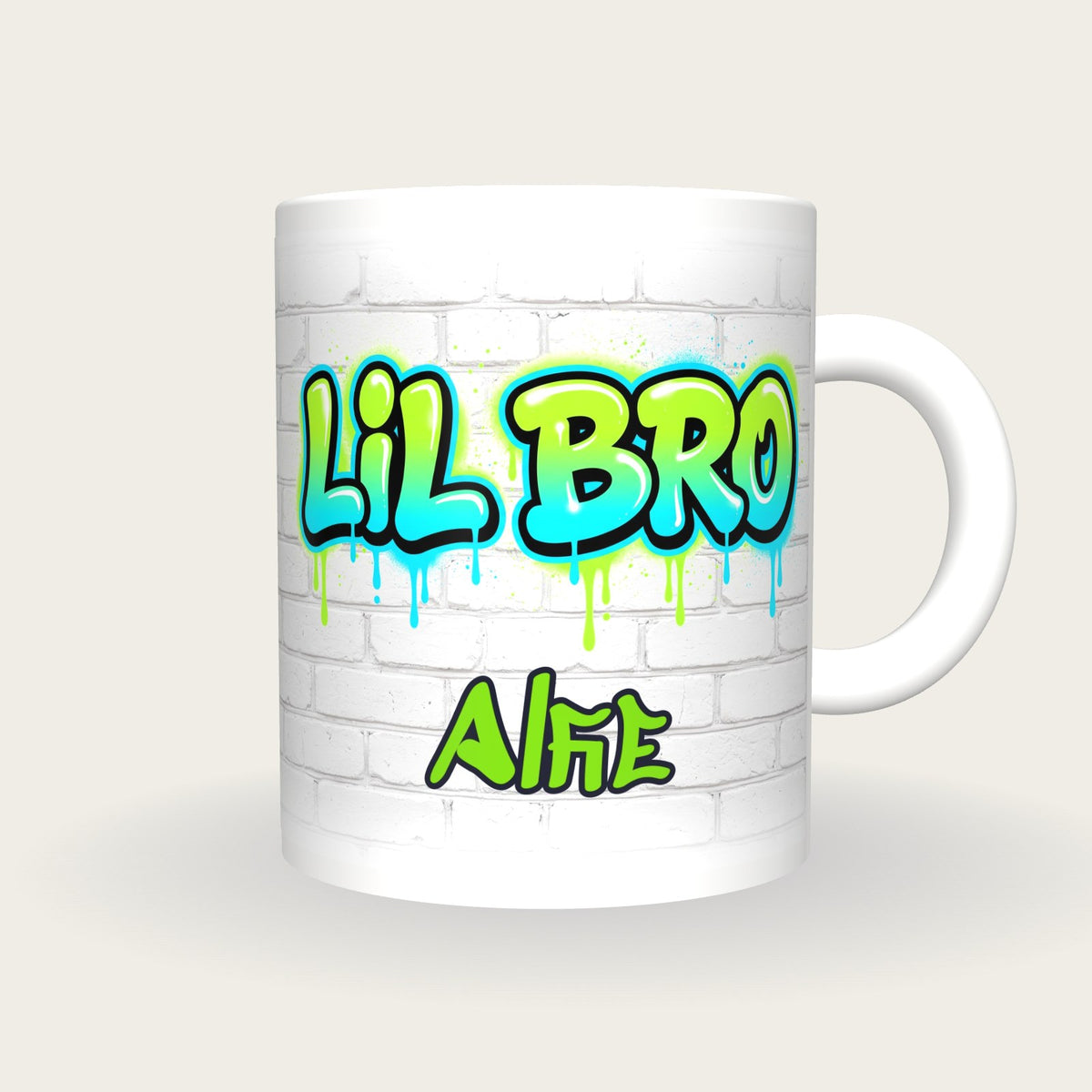Personalised Lil Bro Graffiti Mug, front