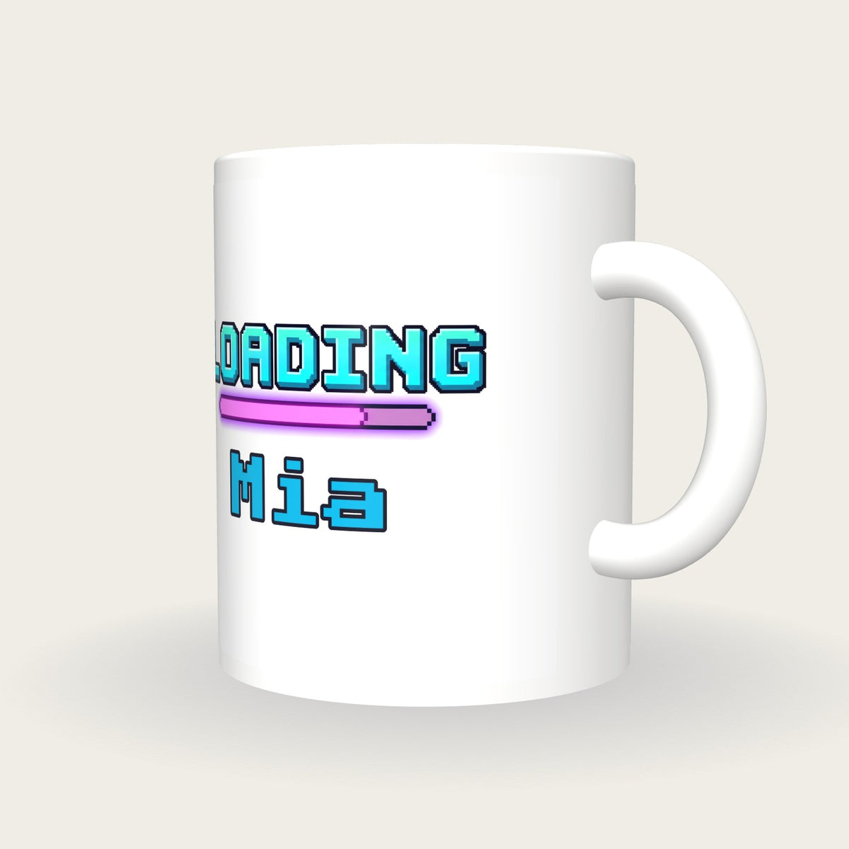 Personalised Loading Gamer Mug, three-quarter view
