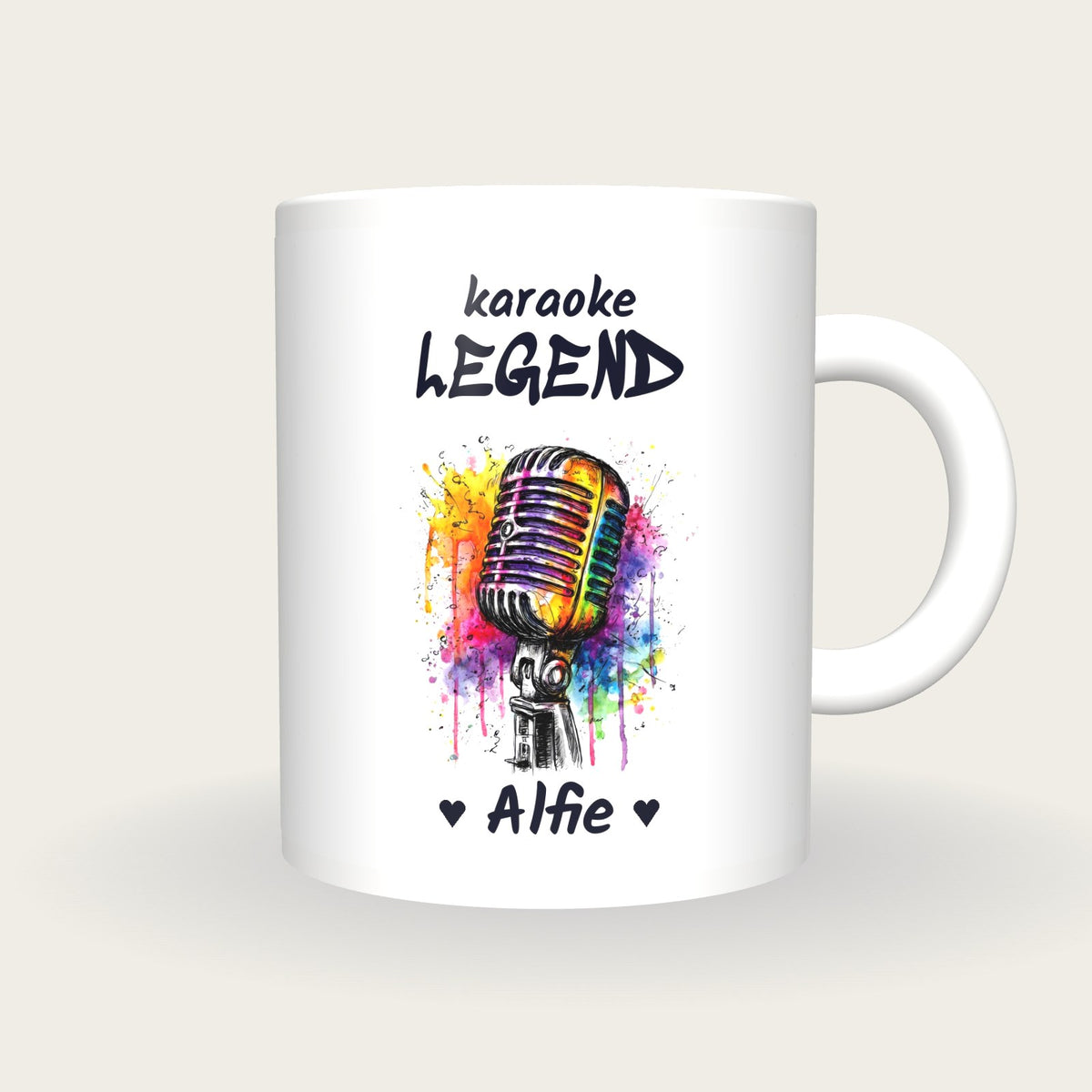 Personalised Microphone Mug, Karaoke Legend, front