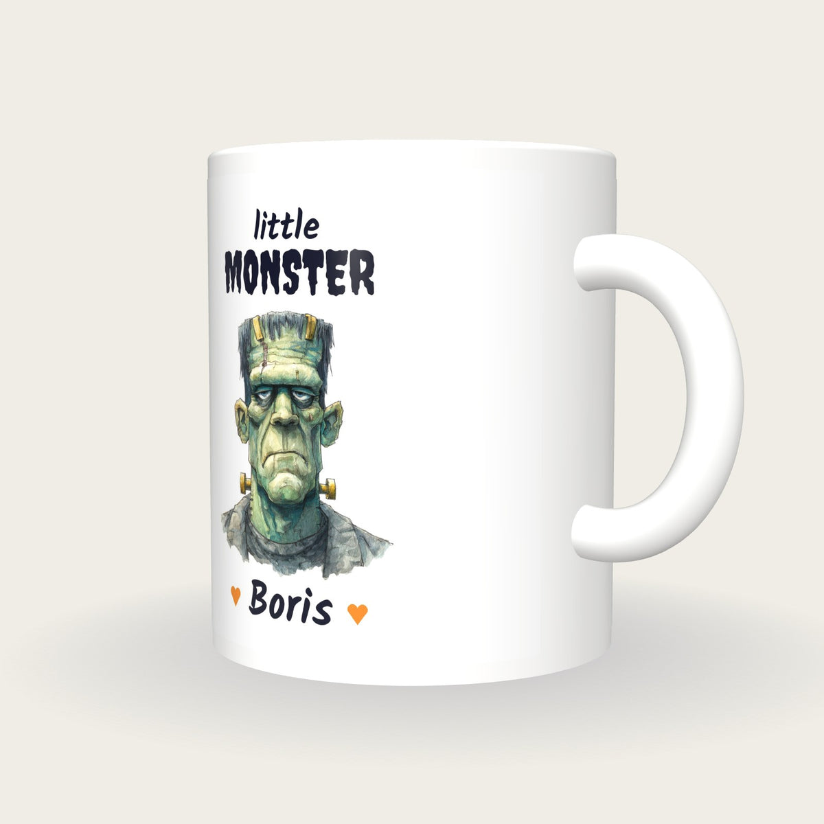 Personalised Monster Mug, Little Monster, three-quarter view