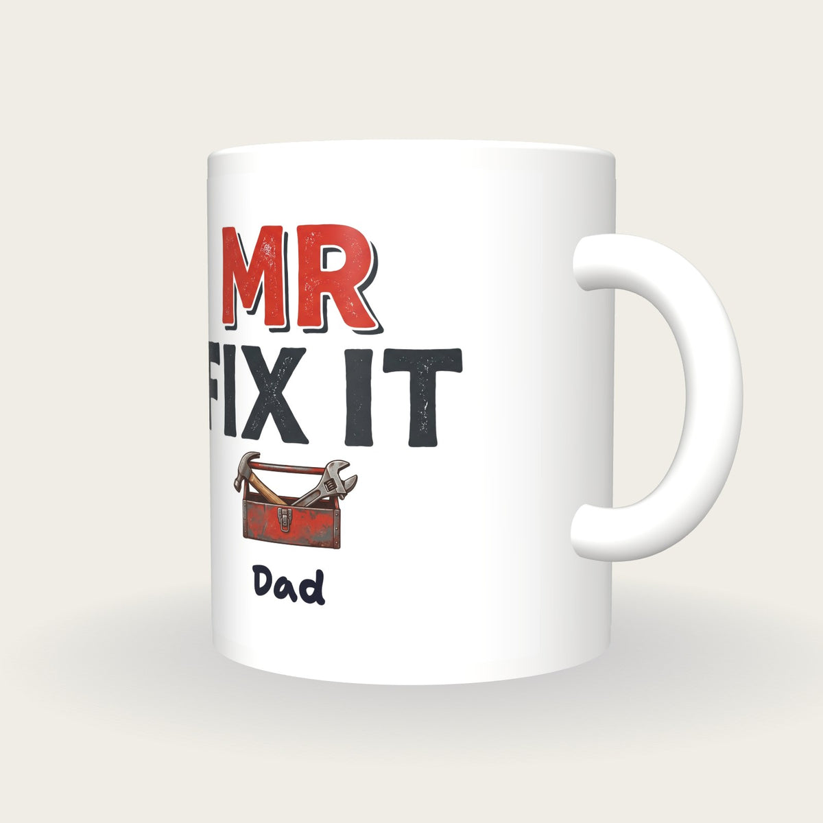 Personalised Mr Fix It DIY Mug, three-quarter view