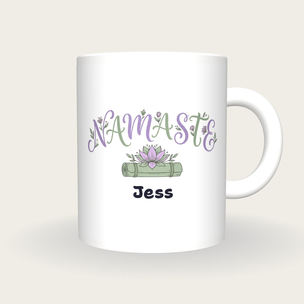 Personalised Namaste Yoga Mug, front