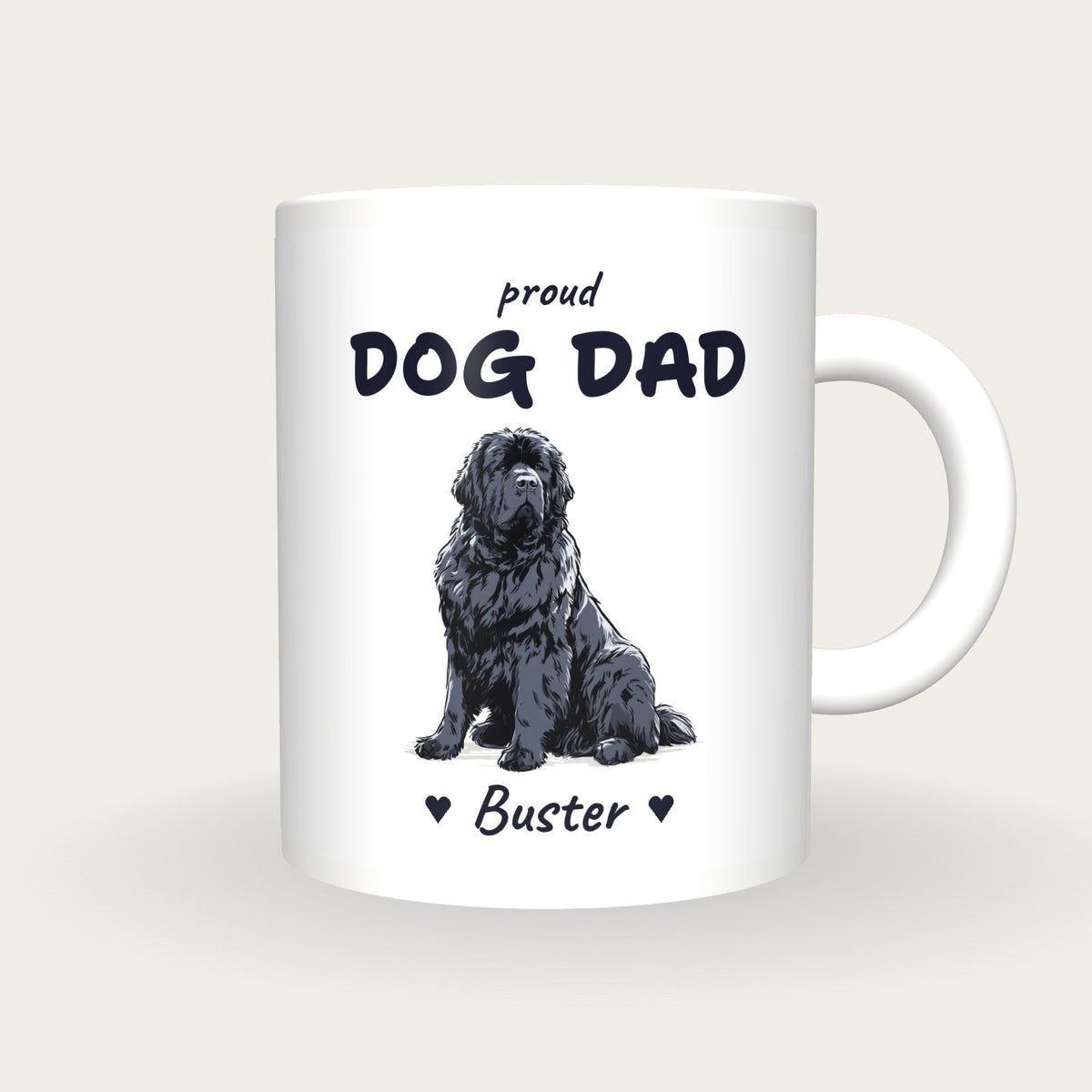 Personalised Newfoundland Dog Dad Mug, front