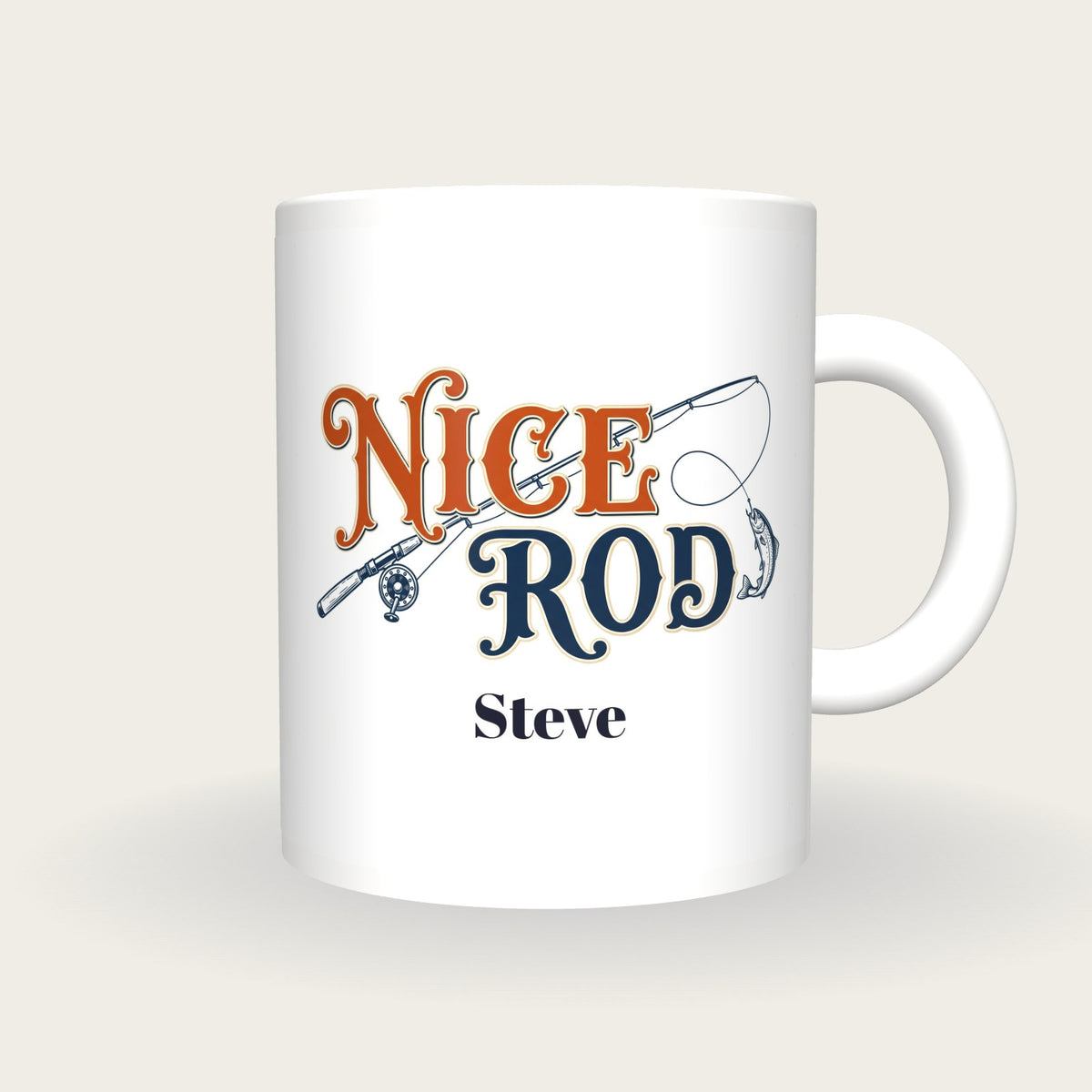Personalised Nice Rod Fishing Mug, front