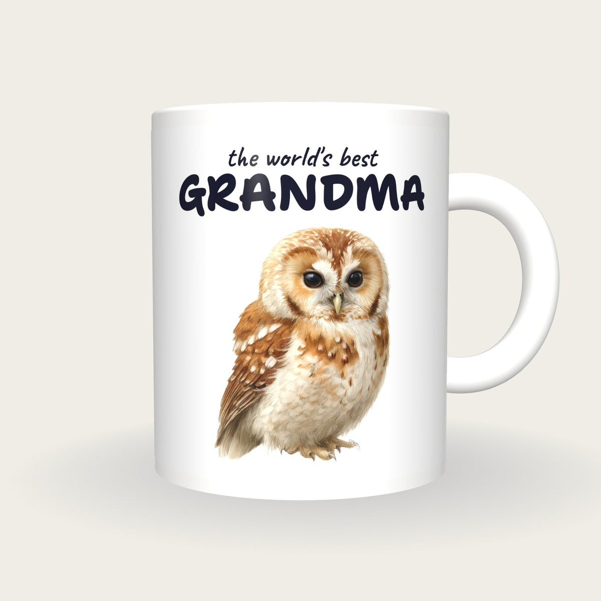 Personalised Owl Mug, Best Grandma, front