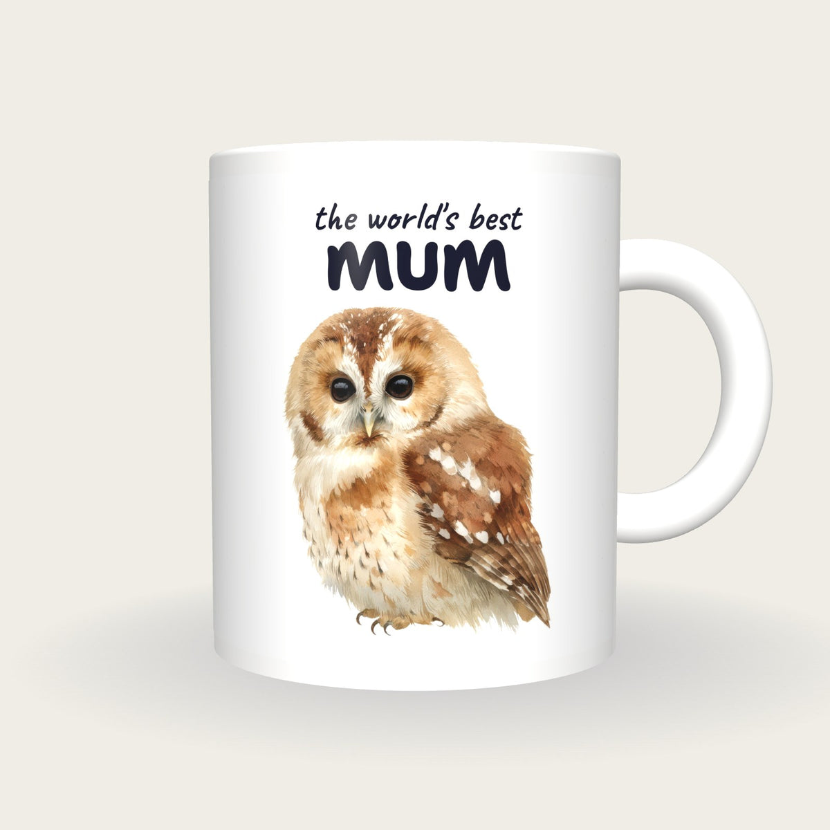 Personalised Owl Mug, Best Mum, front