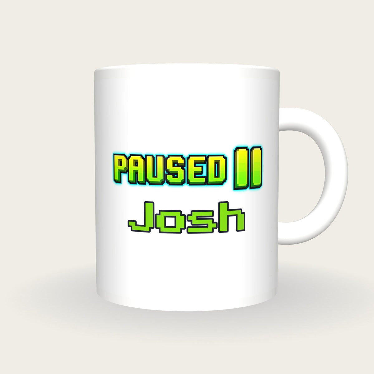 Personalised Paused Gamer Mug, front