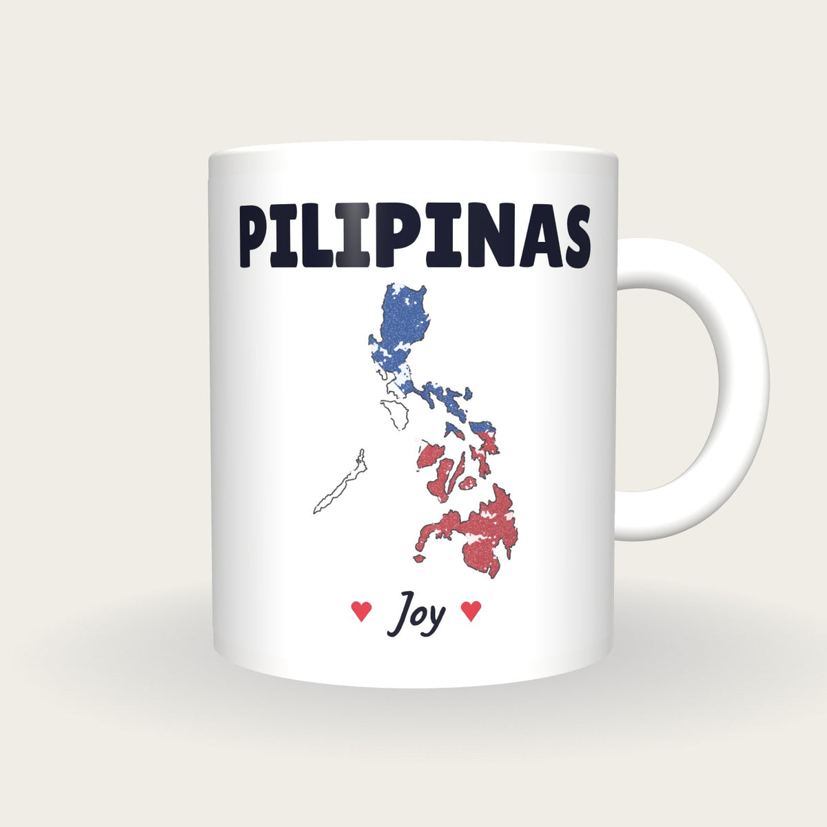 Personalised Philippines Map Mug, Pilipinas, front