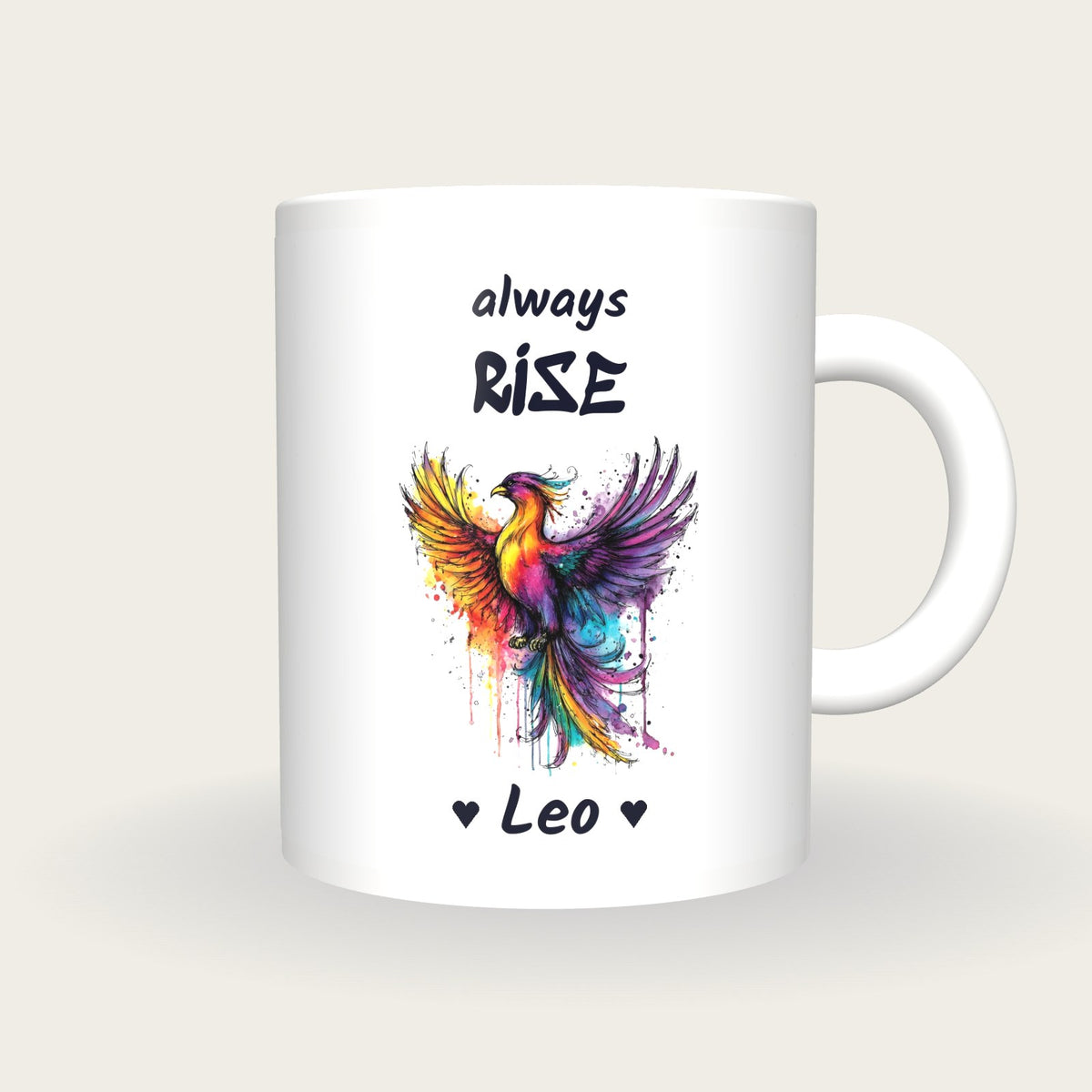 Personalised Phoenix Mug, Always Rise, front