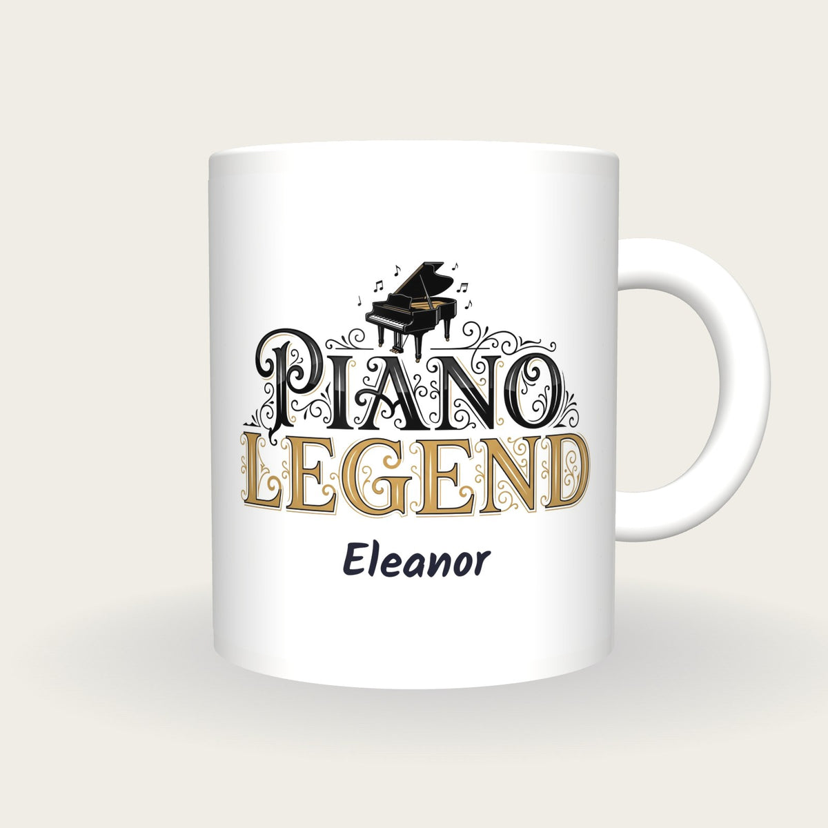 Personalised Piano Legend Mug, front
