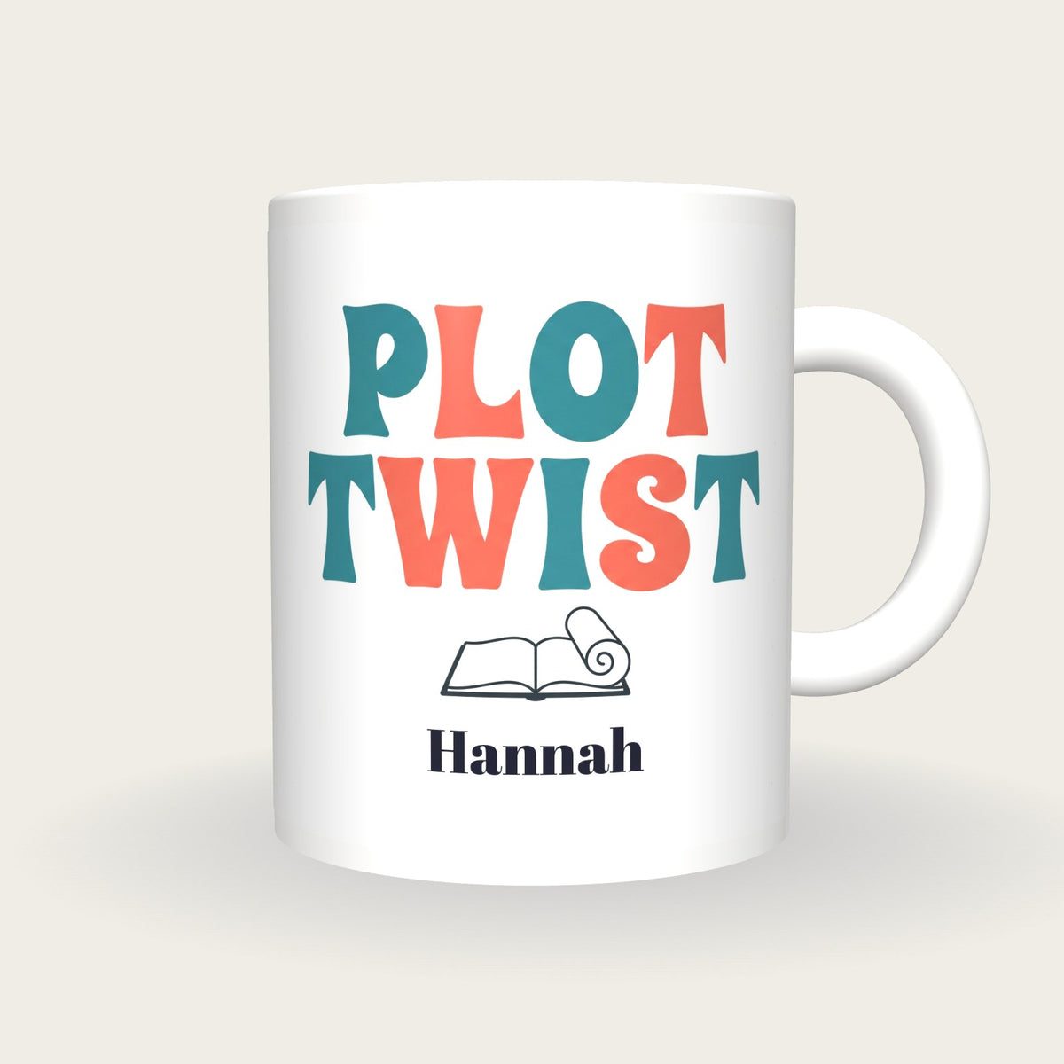Personalised Plot Twist Book Mug, front