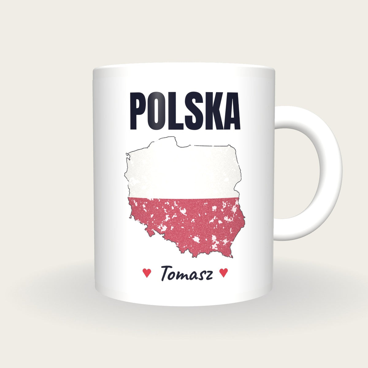 Personalised Poland Map Mug, Polska, front