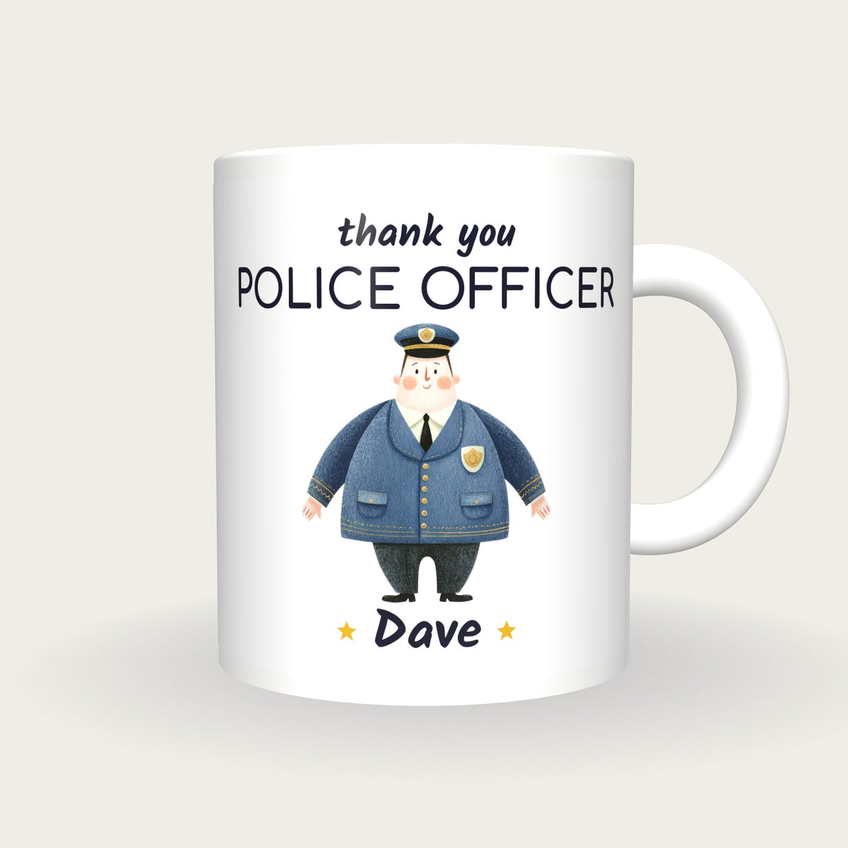 Personalised Police Officer Mug, Thank You Police Officer, front