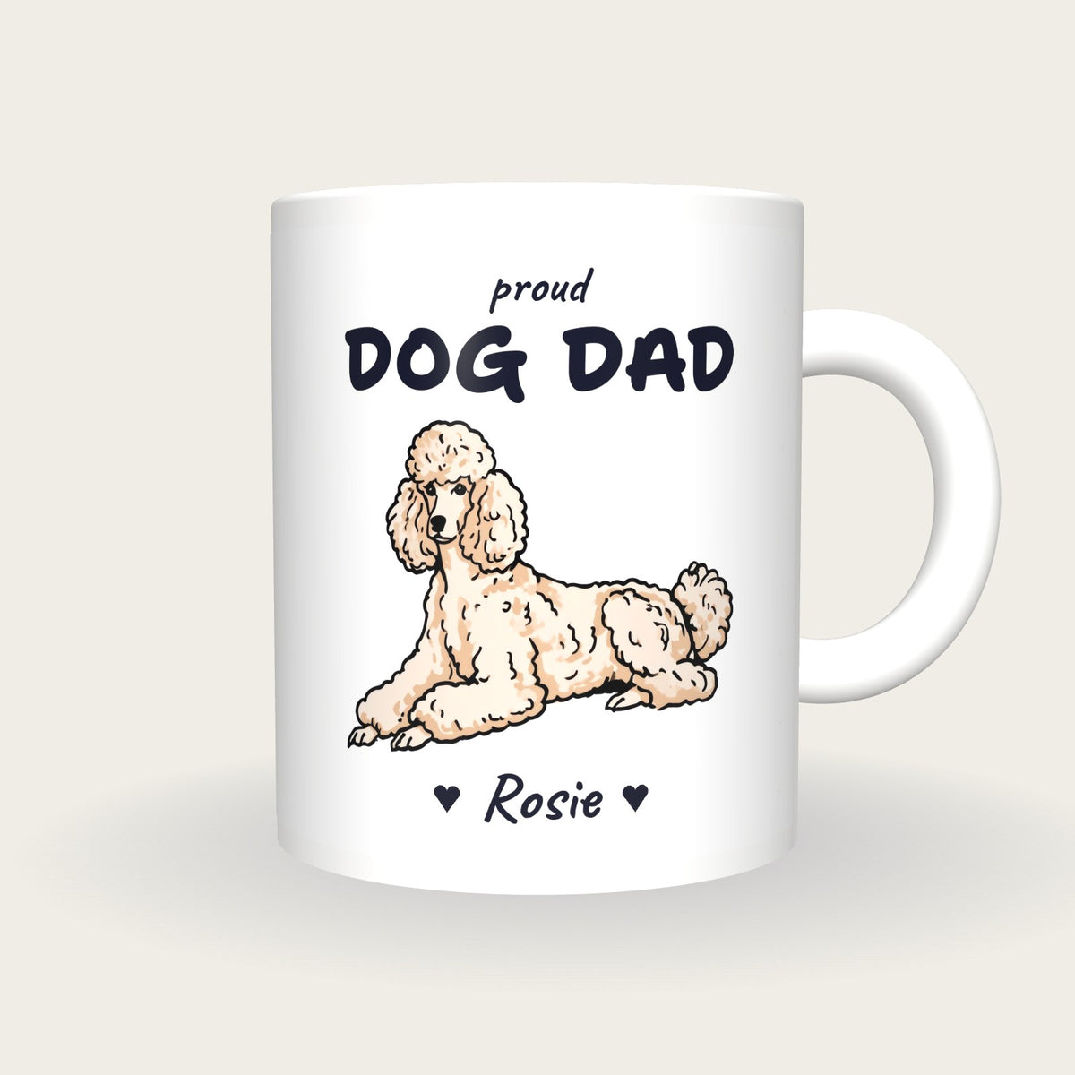 Personalised Poodle Dog Dad Mug, front