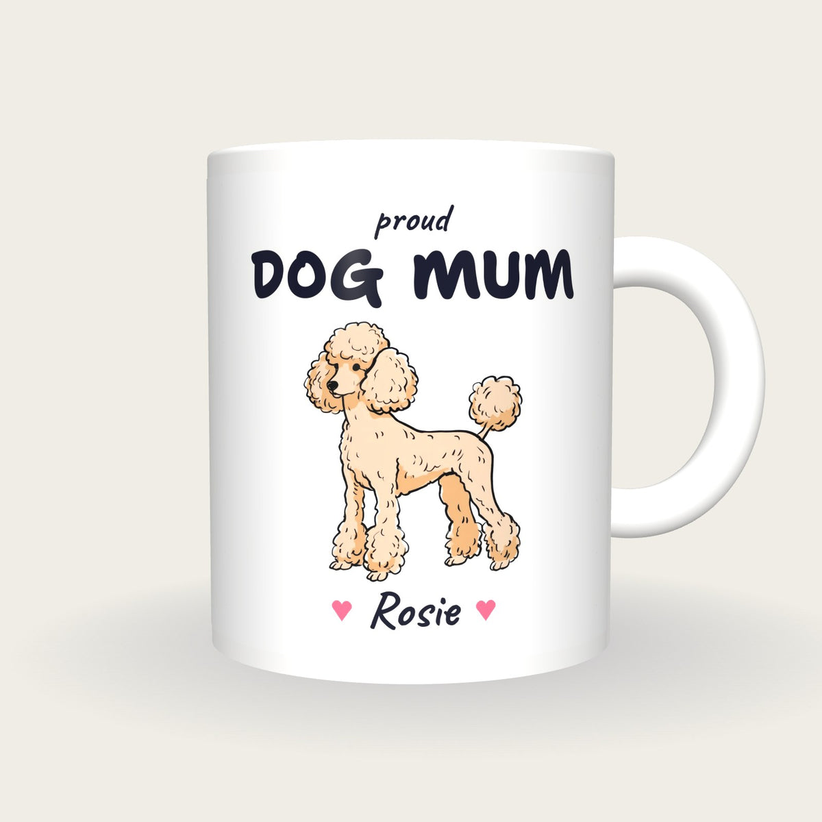 Personalised Poodle Dog Mum Mug, front