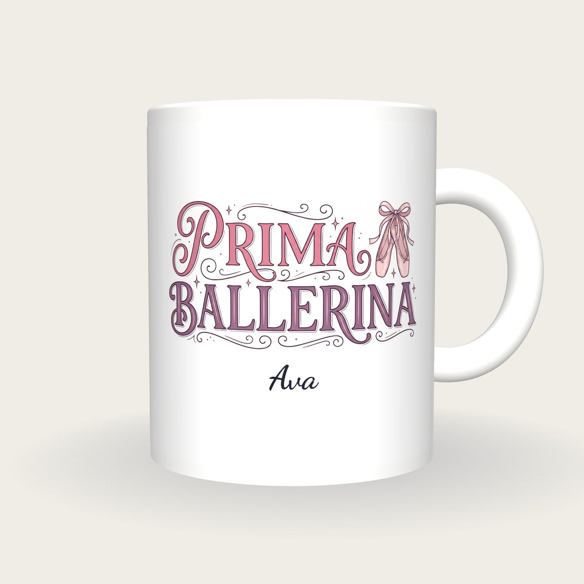 Personalised Prima Ballerina Ballet Mug, front