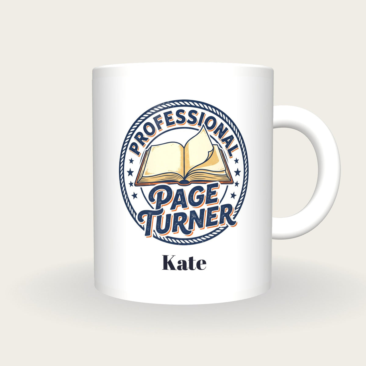 Personalised Professional Page Turner Book Mug, front