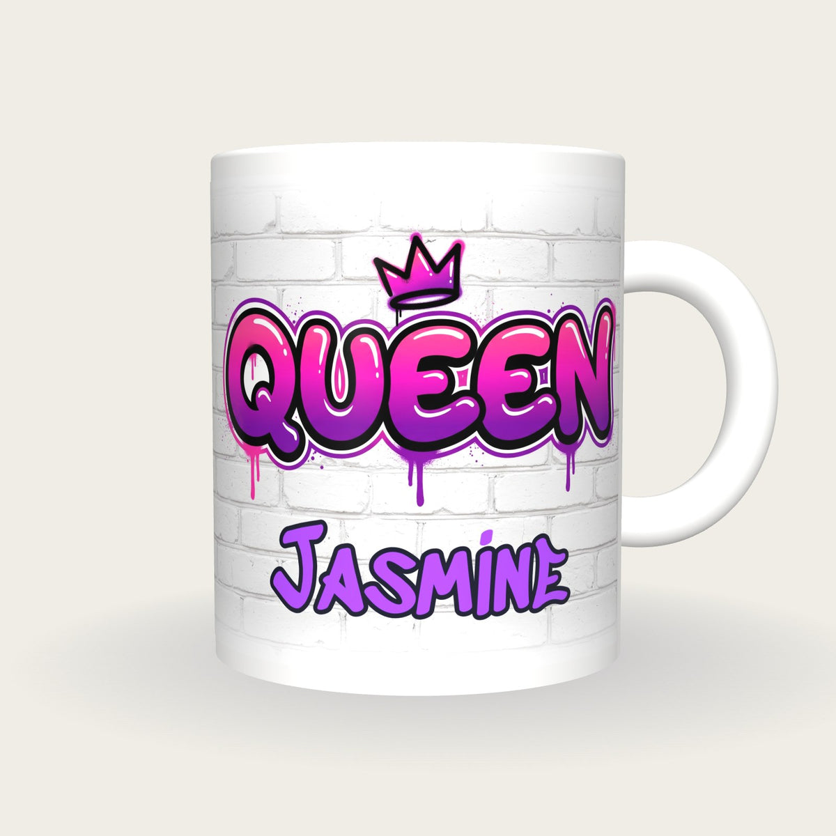 Personalised Queen Graffiti Mug, front
