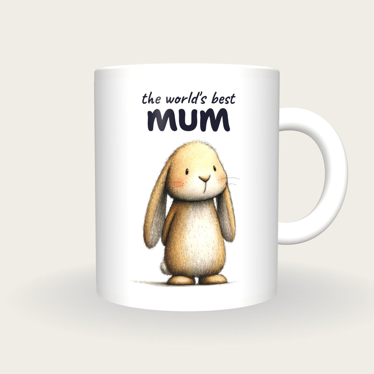 Personalised Rabbit Mug, Best Mum, front