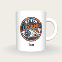 Personalised Reel Legend Fishing Mug, front