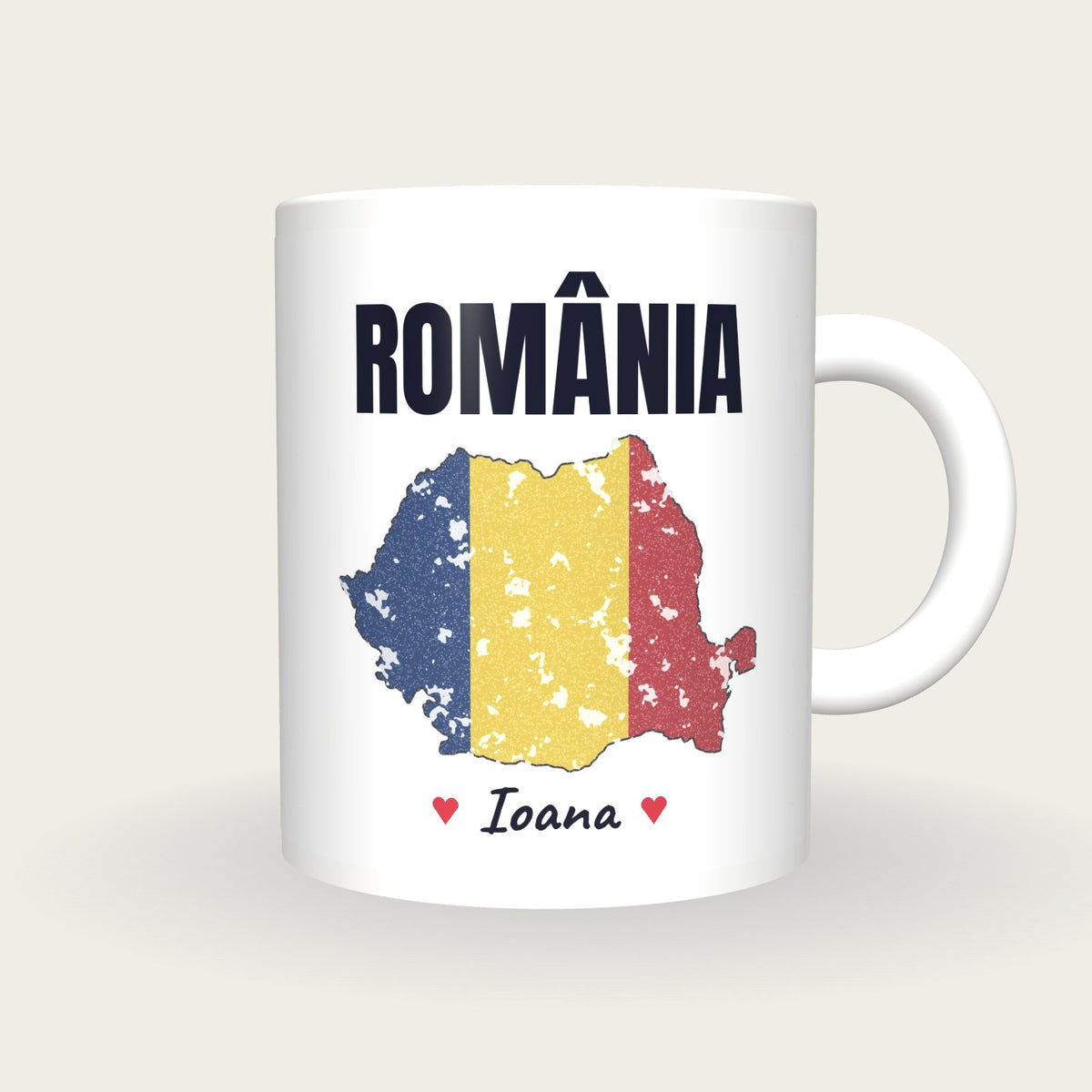 Personalised Romania Map Mug, România, front