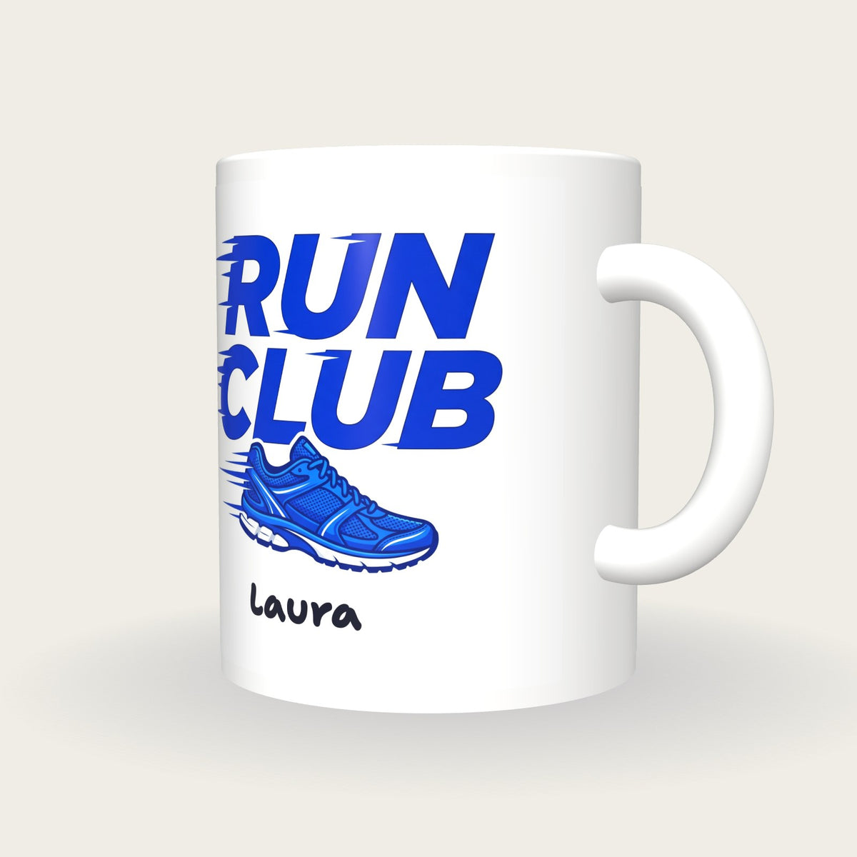 Personalised Run Club Mug, three-quarter view