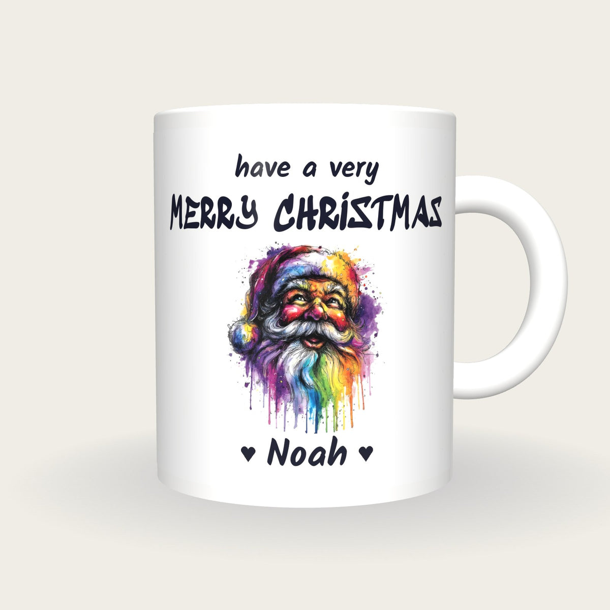 Personalised Santa Mug, Merry Christmas, front