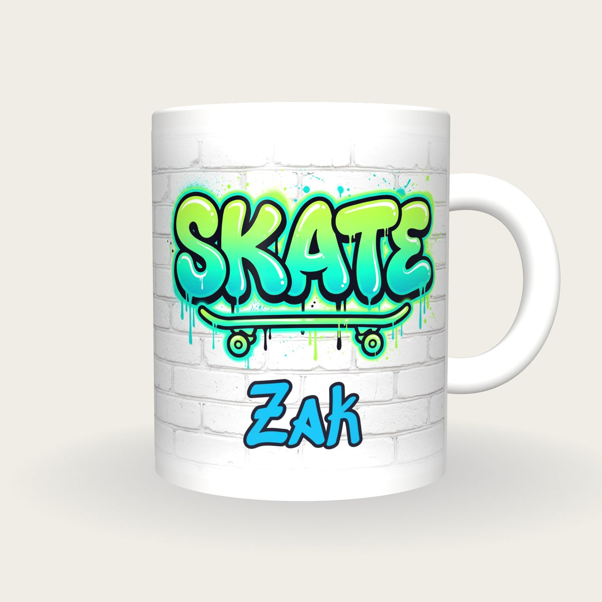 Personalised Skate Graffiti Mug, front
