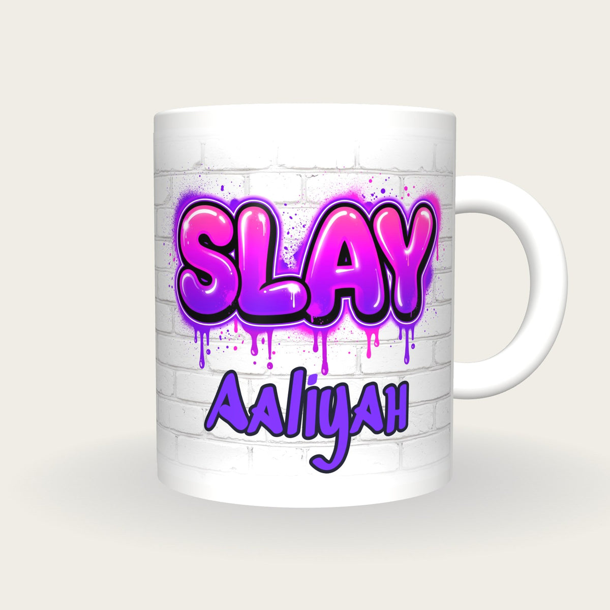 Personalised Slay Graffiti Mug, front