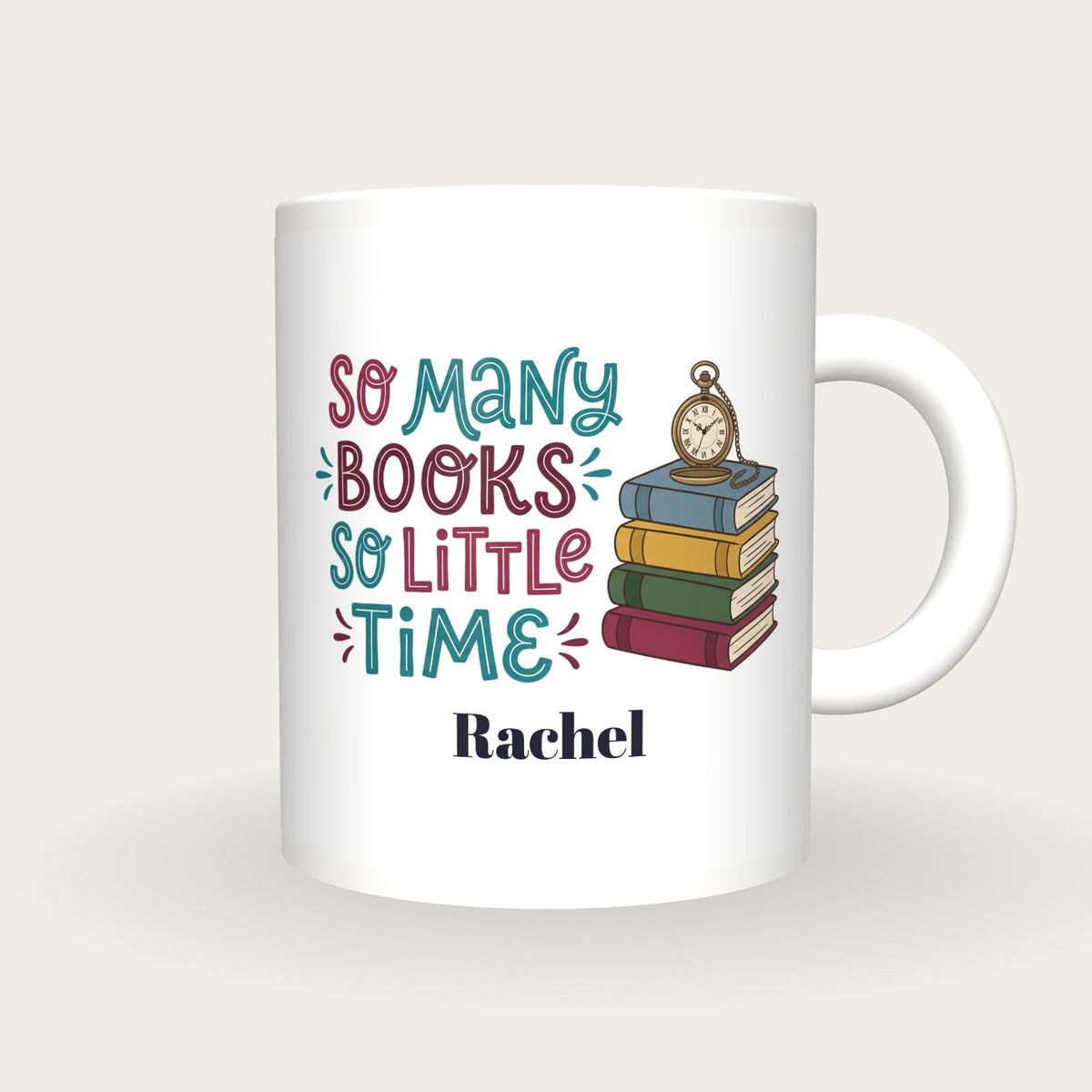 Personalised So Many Books So Little Time Mug, front