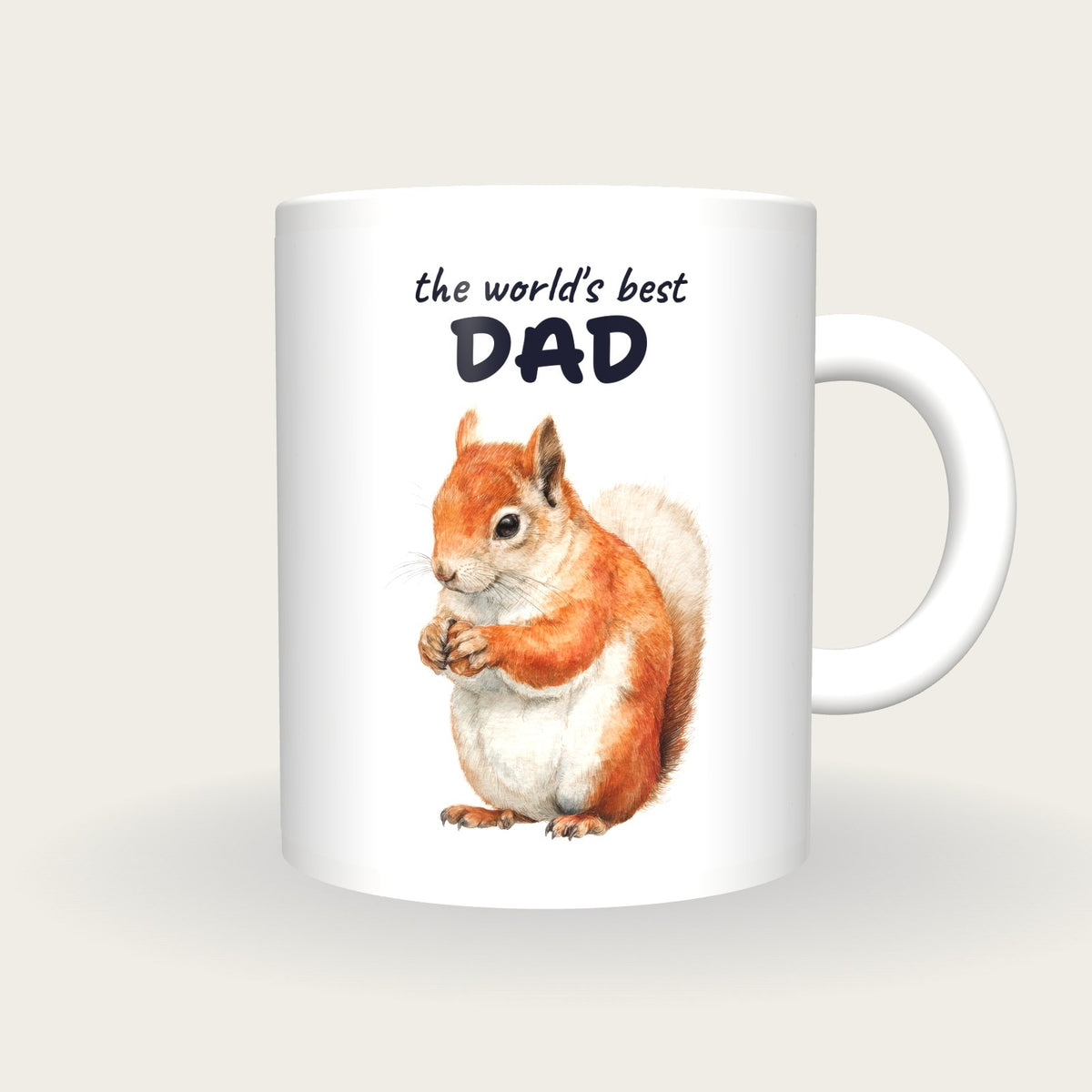 Personalised Squirrel Mug, Best Dad, front