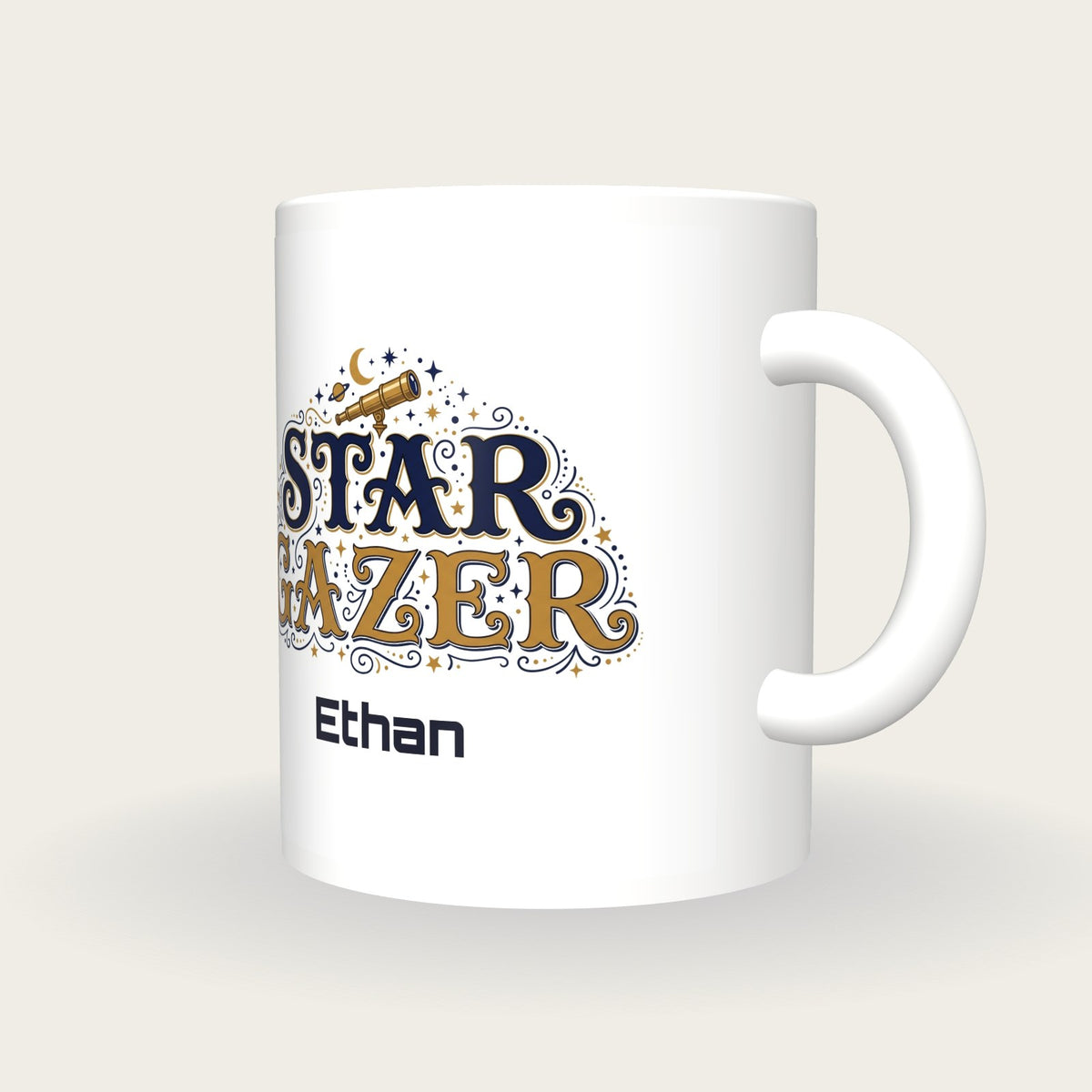 Personalised Star Gazer Astronomy Mug, three-quarter view