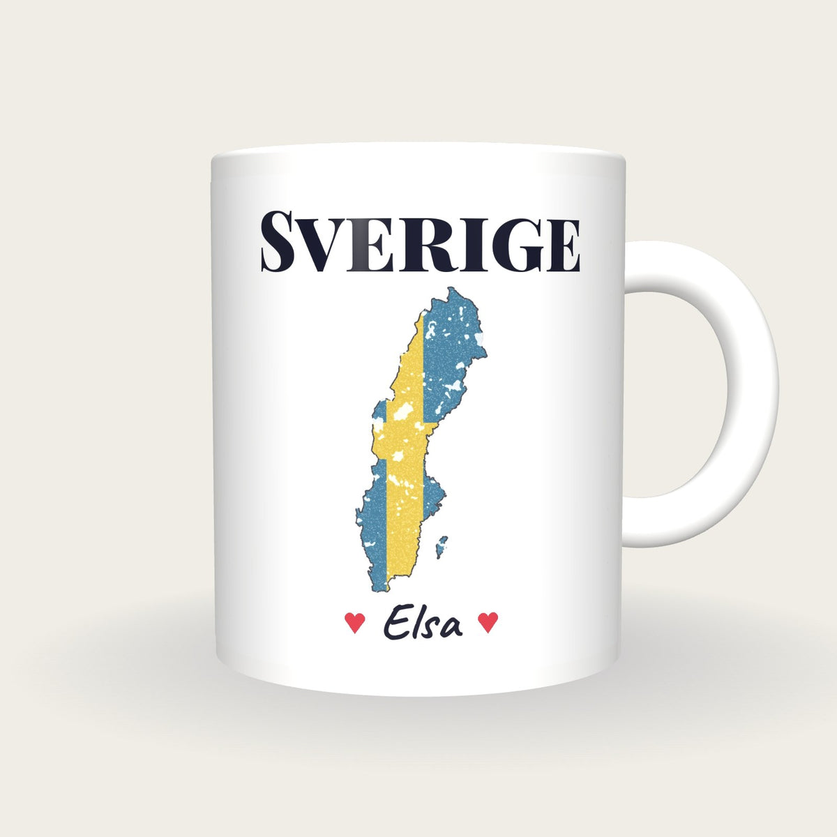 Personalised Sweden Map Mug, Sverige, front