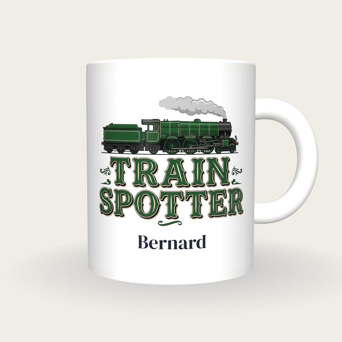 Personalised Train Spotter Mug, front