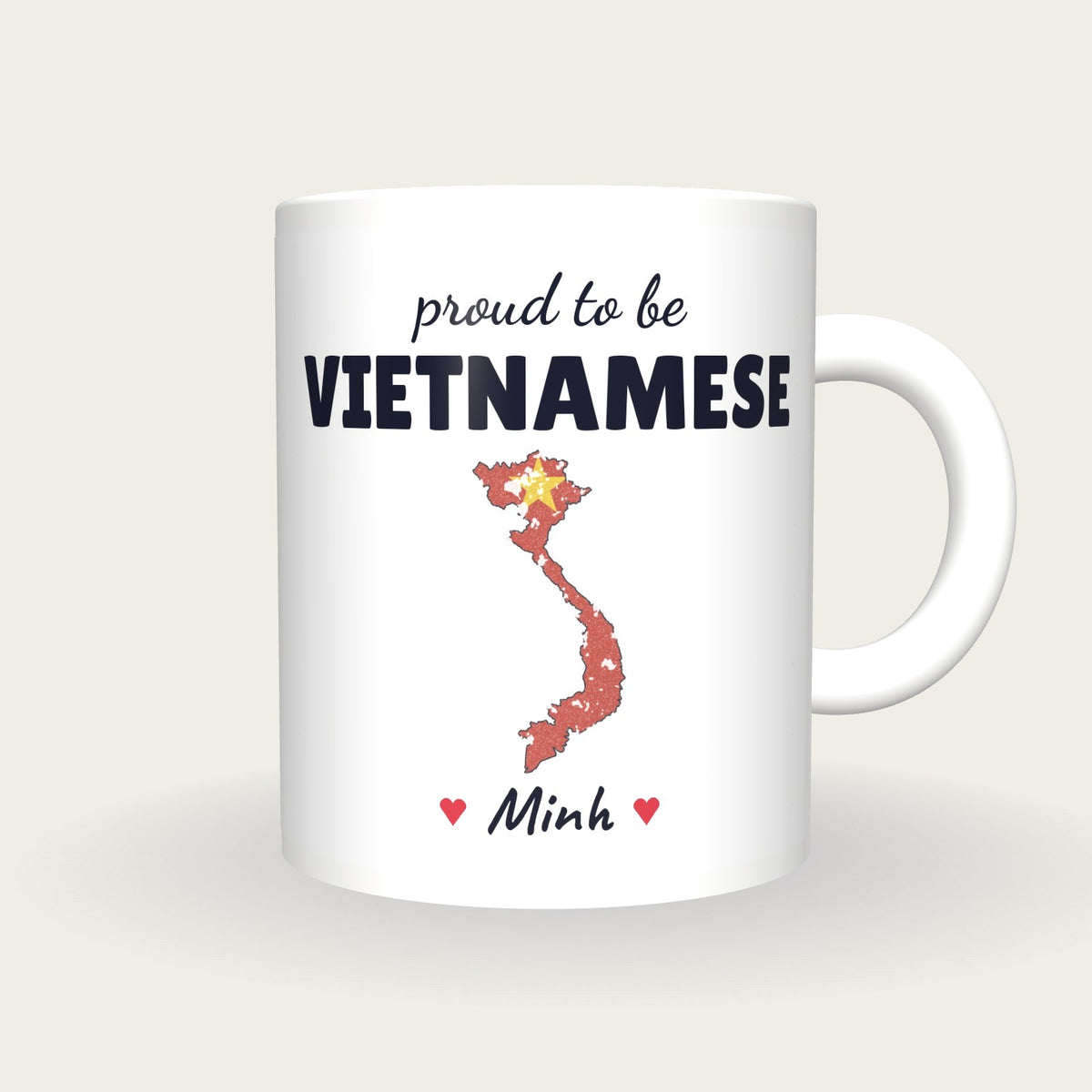 Personalised Vietnam Map Mug, Proud To Be Vietnamese, front