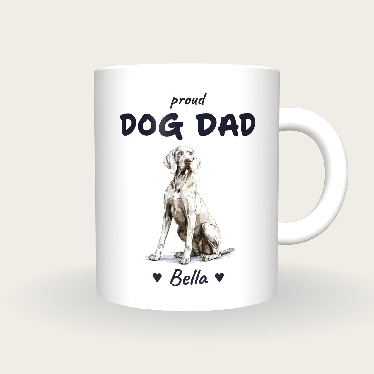 Personalised Weimaraner Dog Dad Mug, front
