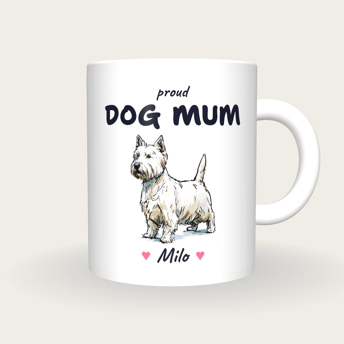 Personalised Westie Dog Mum Mug, front