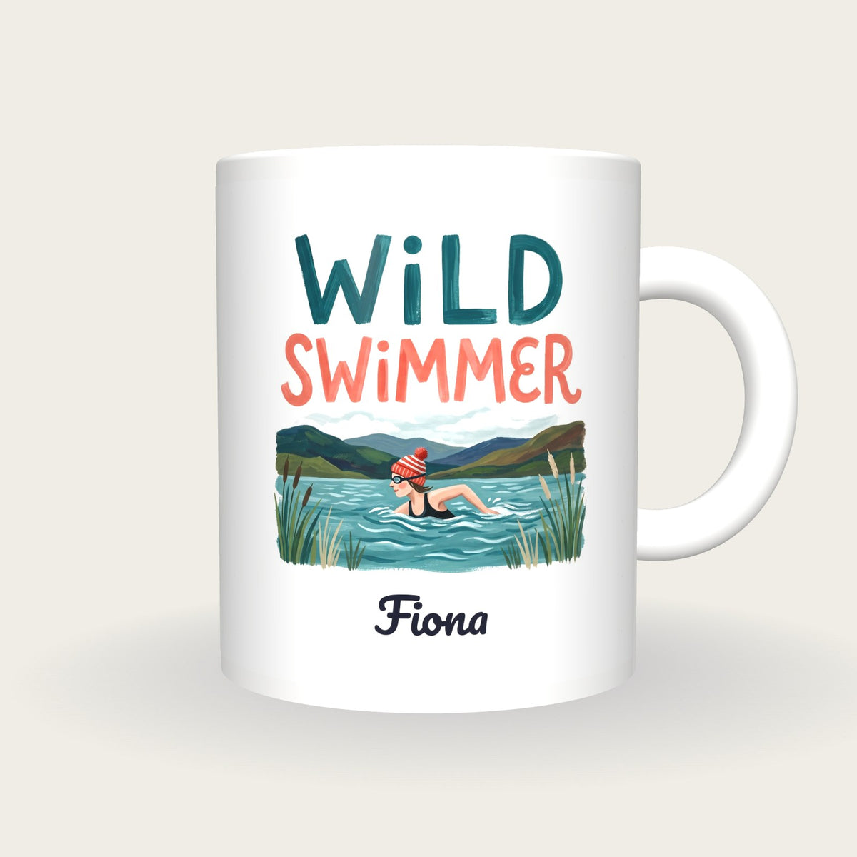 Personalised Wild Swimmer Mug, front