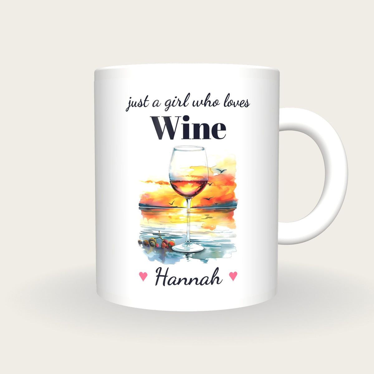 Personalised Wine Mug, Just A Girl Who Loves Wine, front
