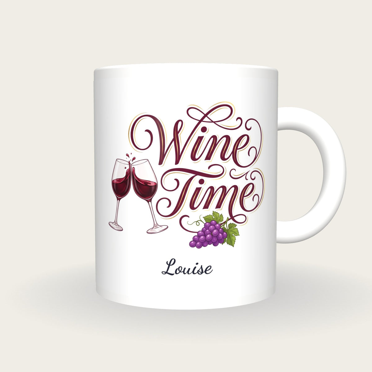 Personalised Wine Time Mug, front