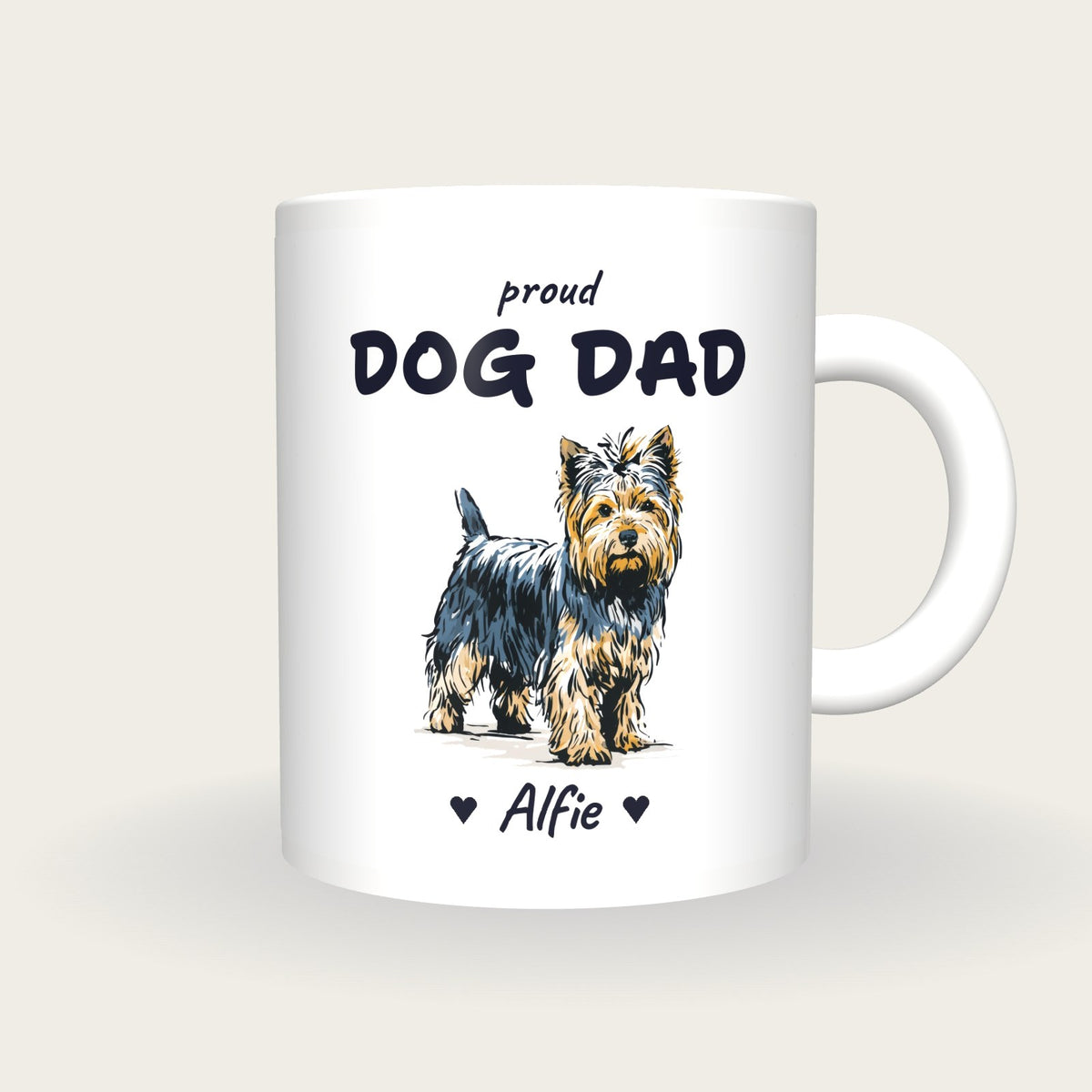 Personalised Yorkie Dog Dad Mug, front