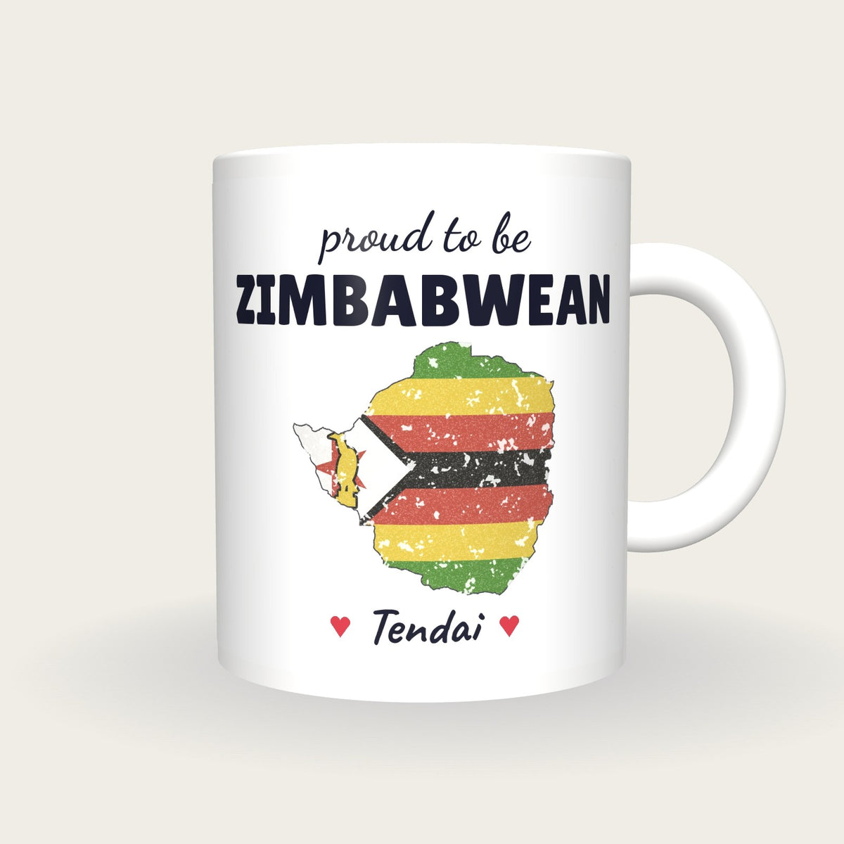 Personalised Zimbabwe Map Mug, Proud To Be Zimbabwean, front