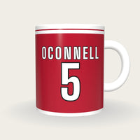 Personalised Crimson and White Rugby Shirt Mug, front