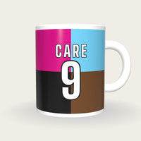 Personalised Multicoloured Quarters Rugby Shirt Mug, front